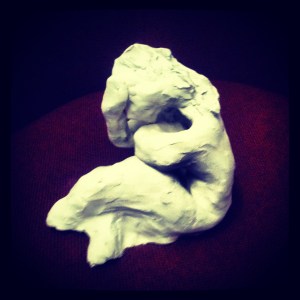 figure in clay by Trudy Meehan